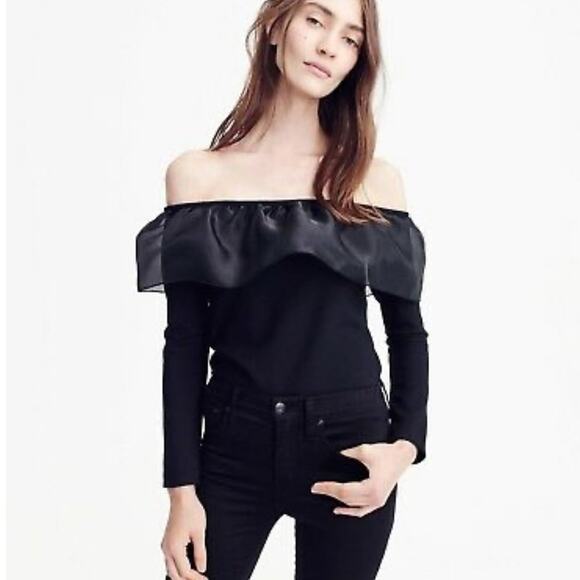 JCREW Organza Ruffle off the shoulder blouse Top - Picture 2 of 10